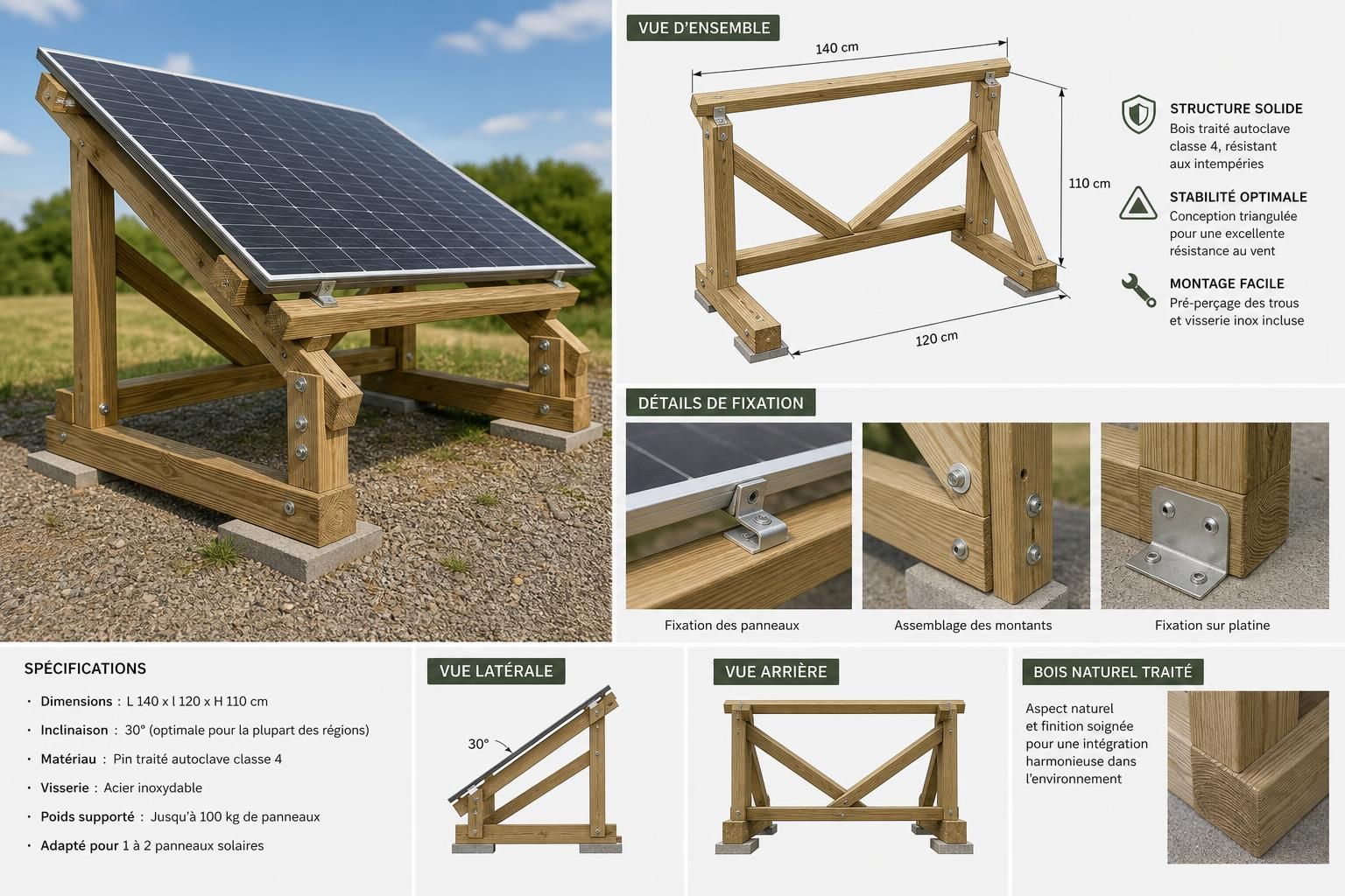découvrez étape par étape comment fabriquer un support en bois solide et durable pour panneau solaire, avec des conseils pratiques et des matériaux faciles à trouver.