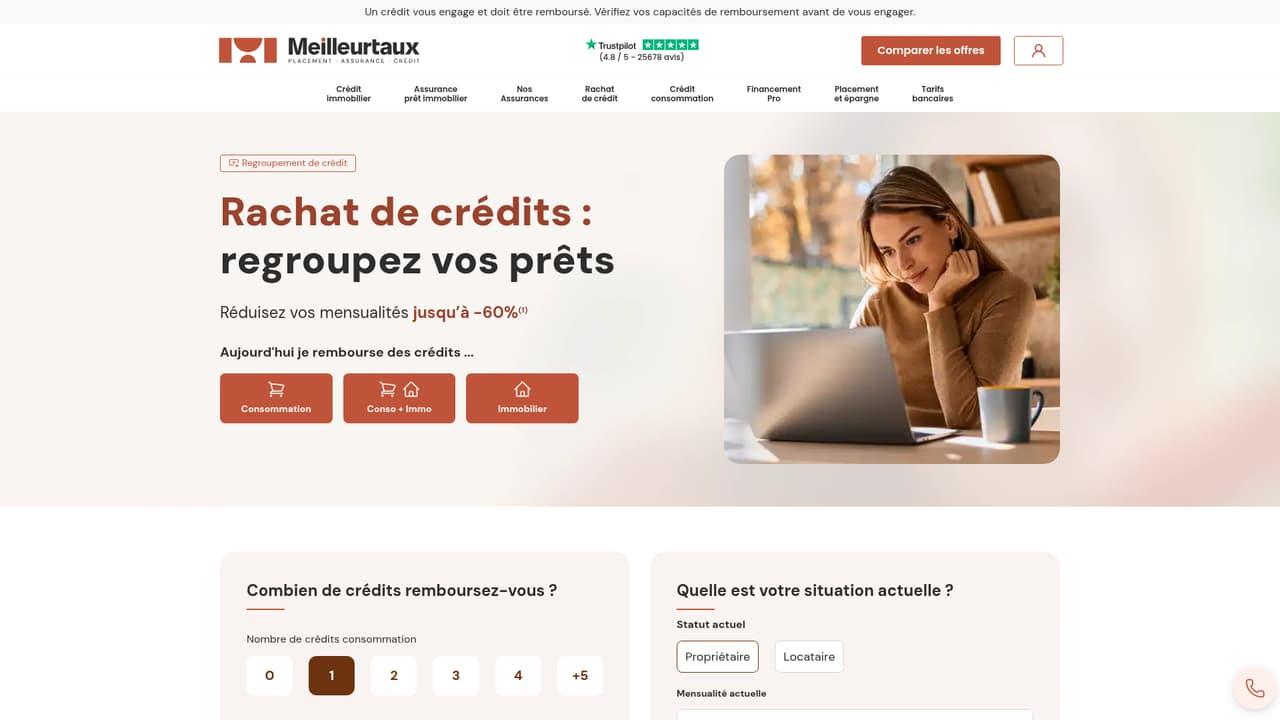 Meilleurtaux, comparateur et courtier en rachat de crédits